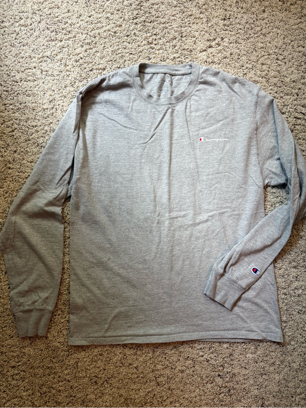 Champion Long Sleeve Crewneck Shirt - Light Gray